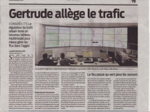 Article de presse Sud Ouest - 09 octobre 2015